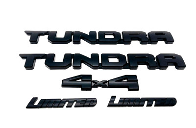 5PCS 2022 -25 TUNDRA ''LIMITED'' 4X4 Matte BLACKOUT EMBLEM BADGE OVERLAYS SET OEM