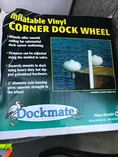 Inflatable 9" Corner Mount Dock Wheel Galvanized Vinyl For Boats up to 20ft.