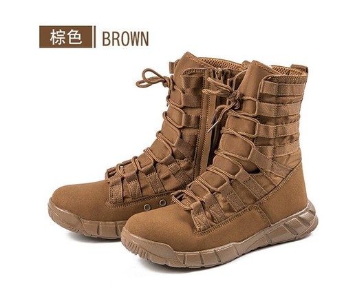 Mens Outdoor Desert Boots Army Hiking Combat Military Tactical Boots Swat Shoes - Picture 4 of 26