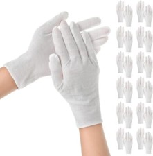 12 Pairs White Cotton Gloves for Dry Hands Moisturising Eczema Beauty