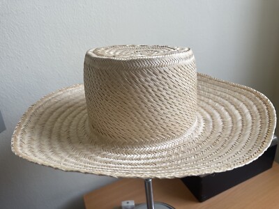 JANESSA LEONE ELSA BOATER STRAW SUN HAT SIZE S NEW | eBay display picture 1