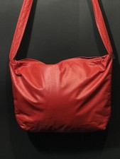 New Via Spiga Red Genuine Soft Leather Hobo Shoulder Bag One Strap  Msrp $595