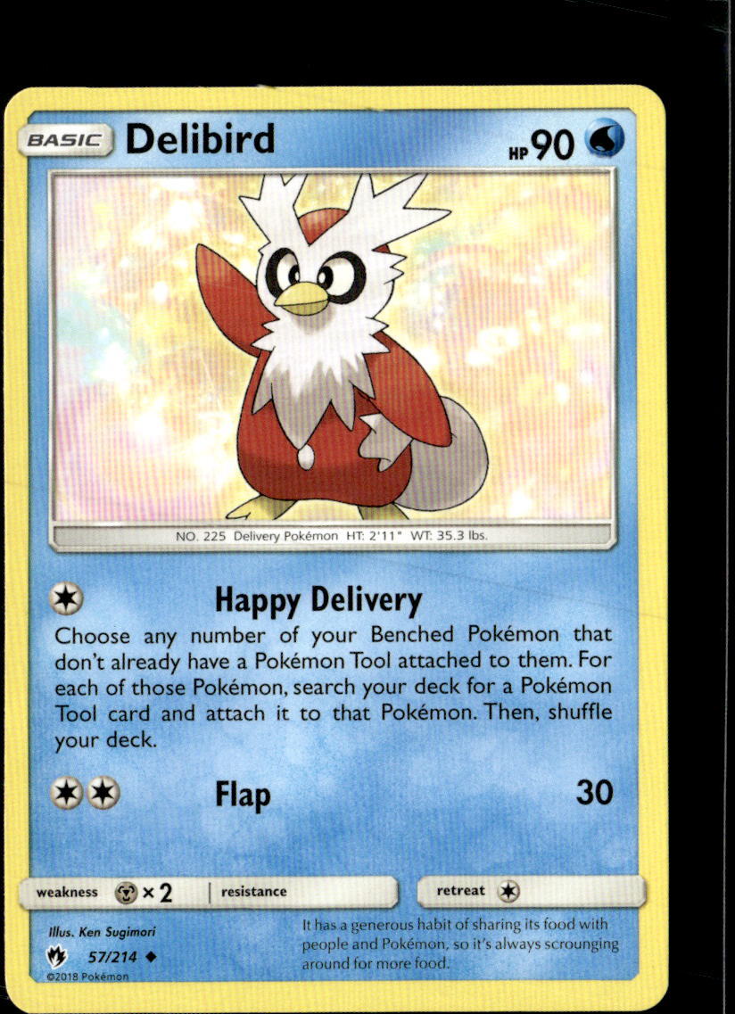 Pokemon Delibird 57/214 Lost Thunder Non Holo Uncommon 2 Card Lot
