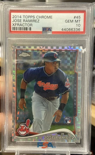 2014 TOPPS CHROME X-FRACTOR #45 JOSE RAMIREZ ROOKIE RC PSA 10