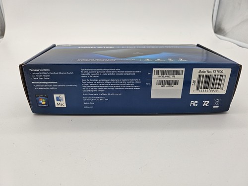 New Genuine Cisco LINKSYS SE1500 5-Port Fast Ethernet Switch Open Box - Photo 2/4