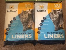 2 of 20 Pettiny Cat Litter tray Liners Drawstrings Bags 54cm x 40cm