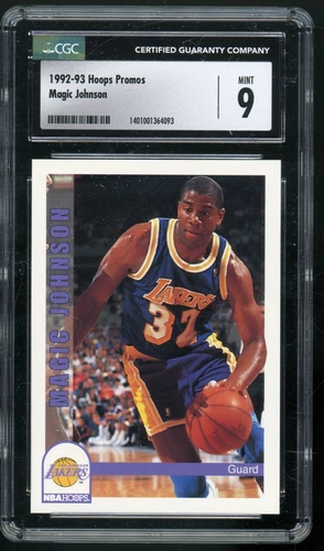 MAGIC JOHNSON 1992-93 NBA Hoops Promos #NNO Los Angeles Lakers HOF CGC 9