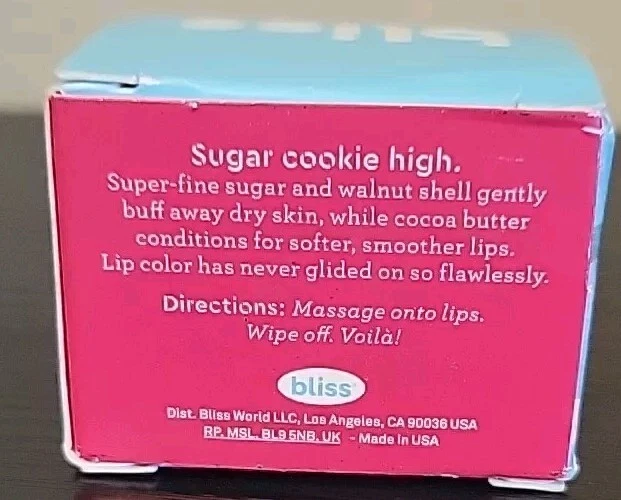 Bliss Fabulips Sugar Tratamiento Labial Exfoliante y Esmalte Hidratante 0.5oz CAJA DAÑADA Foto 3 de 4