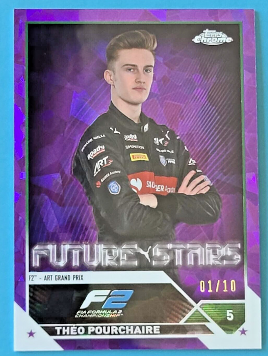 2023 Topps Chrome Sapphire Formula 1 F1 Theo Pourchaire Purple 01/10 #78
