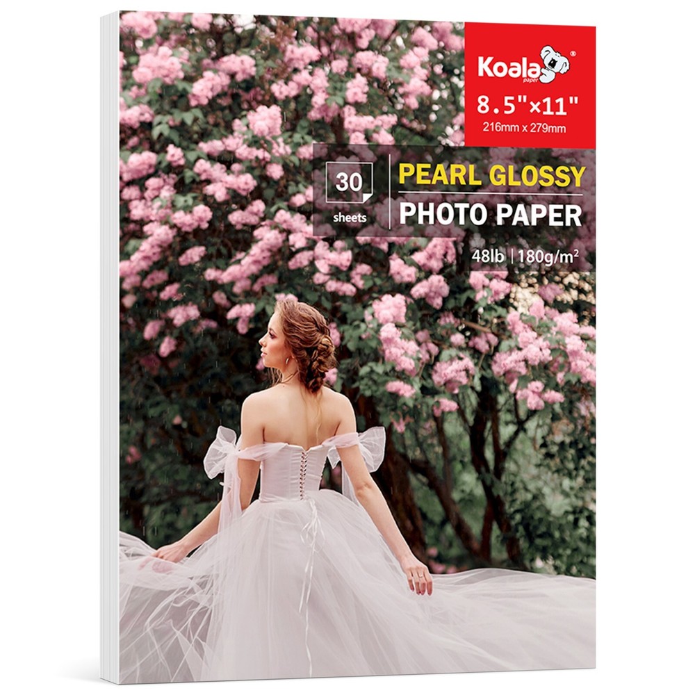 Koala Pearl Glossy Photo Paper 8.5x11 48lb 10Mil for Inkjet & Laser Printers 180gsm