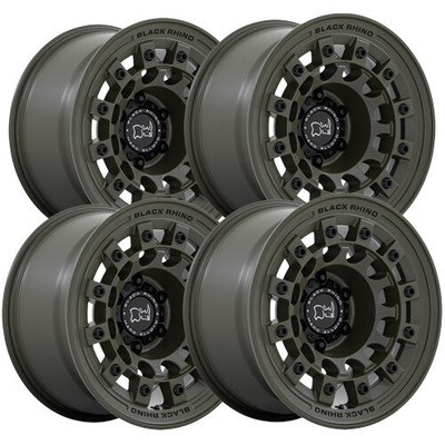 (Set-4) Black Rhino Fuji 17x8 5x4.5'' +20mm Olive Drab Green Wheels Rims 17'' Inch