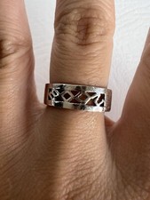Vintage filigree band 925 sterling silver Sz 6.5
