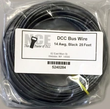 NCE ~ New 2025 ~ DCC Main Power Bus Wire ~ 25 Feet ~ 14 Awg ~ Black ~ 5240284