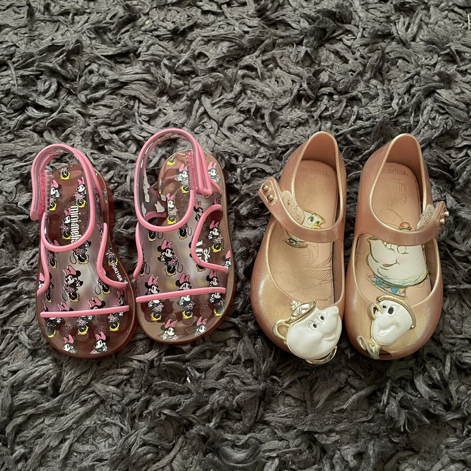 Lotto MINI MELISSA taglia 7 Disney bambine Minnie topo bella bestia Mary Jane