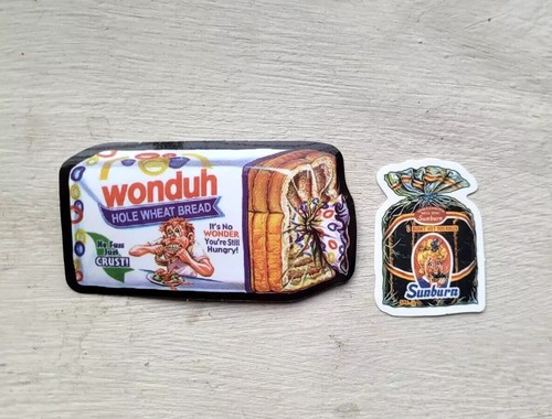 Wonder Bread Food Stickers Lot Of 2 Collectible Candy Sweet Toast 1 Pc