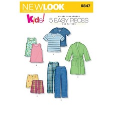 New Look SEWING PATTERN 6847 Childs Unisex Robe,Trousers & Tops Age 3 to 8