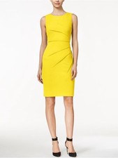 Calvin Klein Women’s Size 4 Yellow Sleeveless Sheath Dress
