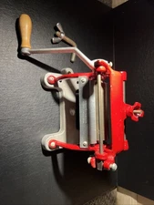 Rare Antique Vitantonio Cast Iron Red Pasta Machine Hand Crank Multiple Settings