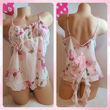 New VTG Maidenform Milkmaid Chiffon Babydoll Cami/ Panty Set Size Lg