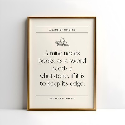 Game of Thrones Book Quote Poster 24x36 Unframed A Song of Ice and Fire Art Prin