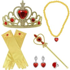 Princess Dress Up Costume Gift Set for Princess Cosplay Gloves Tiara Wand and...