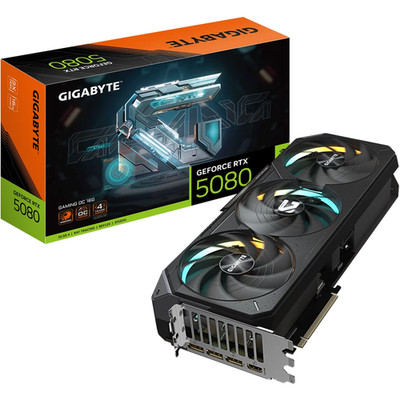 GIGABYTE Geforce RTX 5080 GAMING OC 16G Grafikkarte HDMI/DP Nvidia GDDR7 DLSS 4