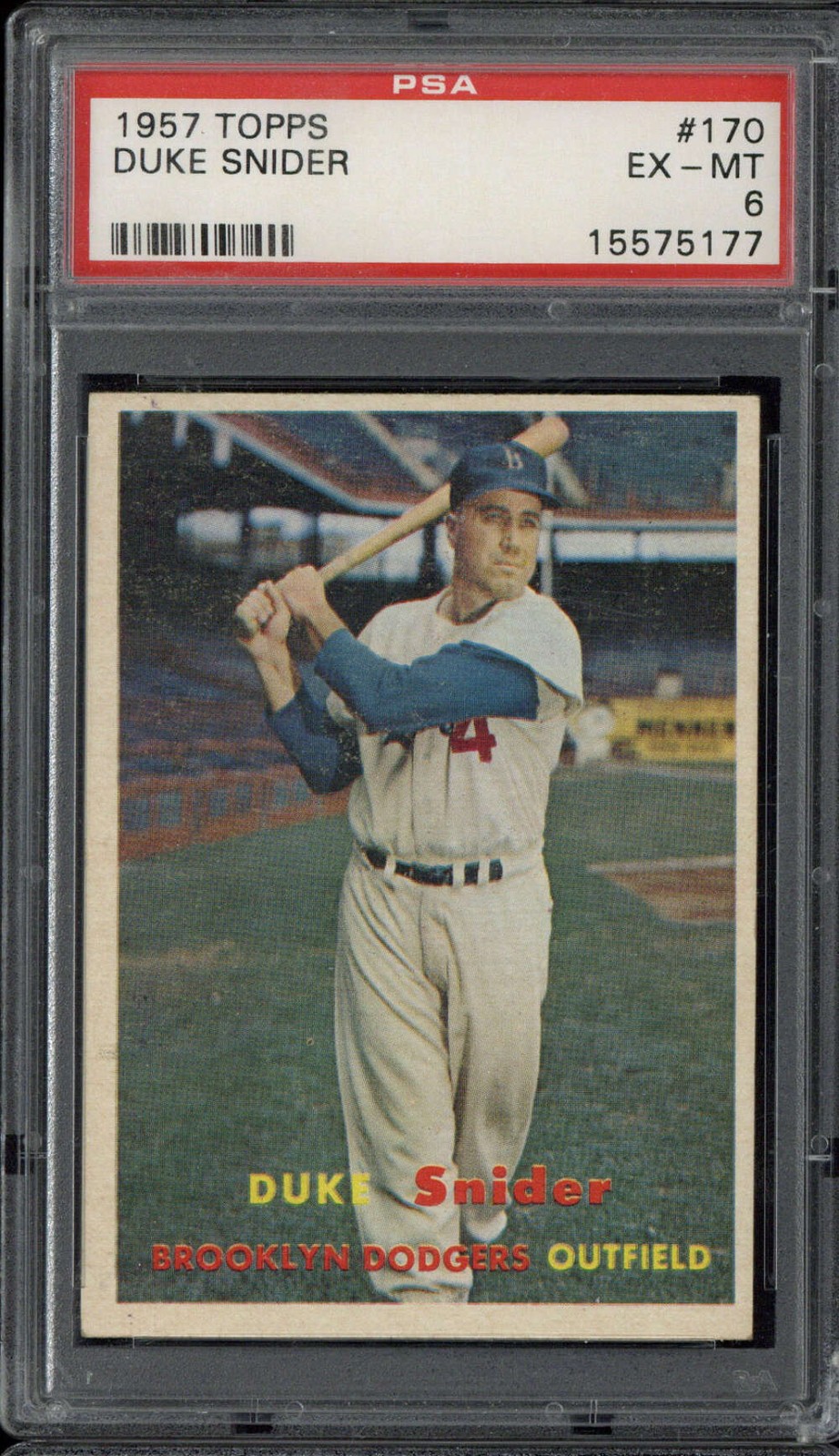 1957 Topps #170 Duke Snider Dodgers PSA 6 EX-Mint