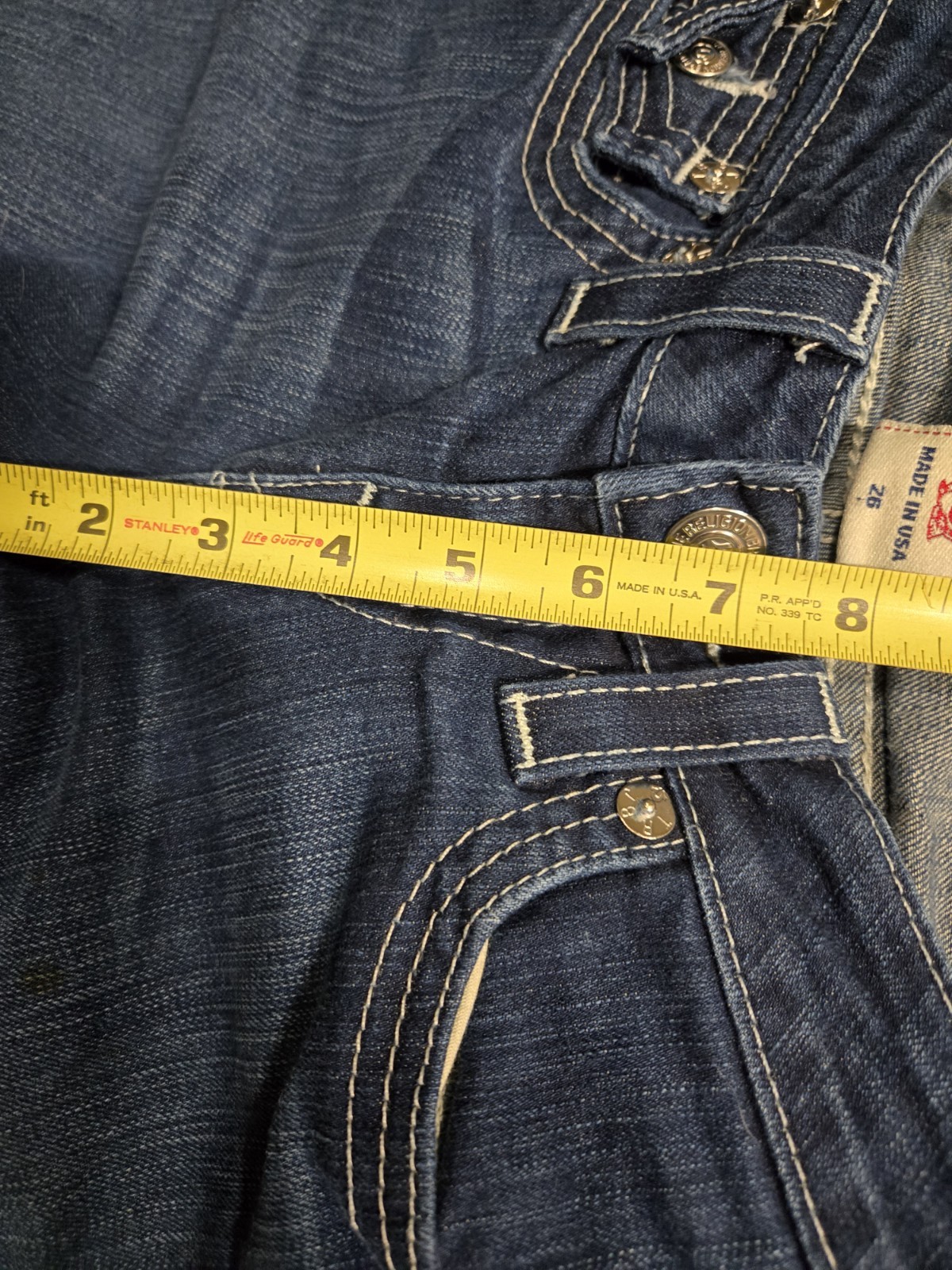 True Religion Jeans Womens 26 Blue Dark Jodie Skinny Flap Pockets Y2K Low Rise thumbnail 11