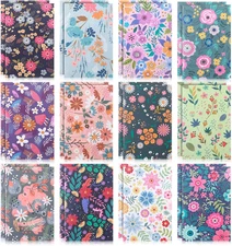 24 Pcs Floral Notebook, Mini Colorful Flower Notepad Bulk Bible Inspirational Po