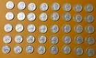 90% Silver Washington Quarters 40-Coin Roll. Avg circulation, 1964