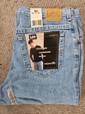 1990s Lee Denim Jeans With Tags 36 X 32 Relaxed Fit