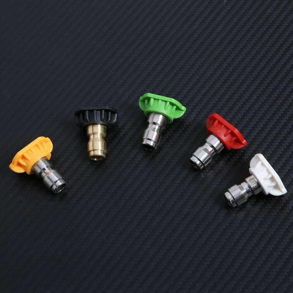 5pcs Pressure Washer Spray Tips Nozzles High Power Kit Quick Connect 1/ ...