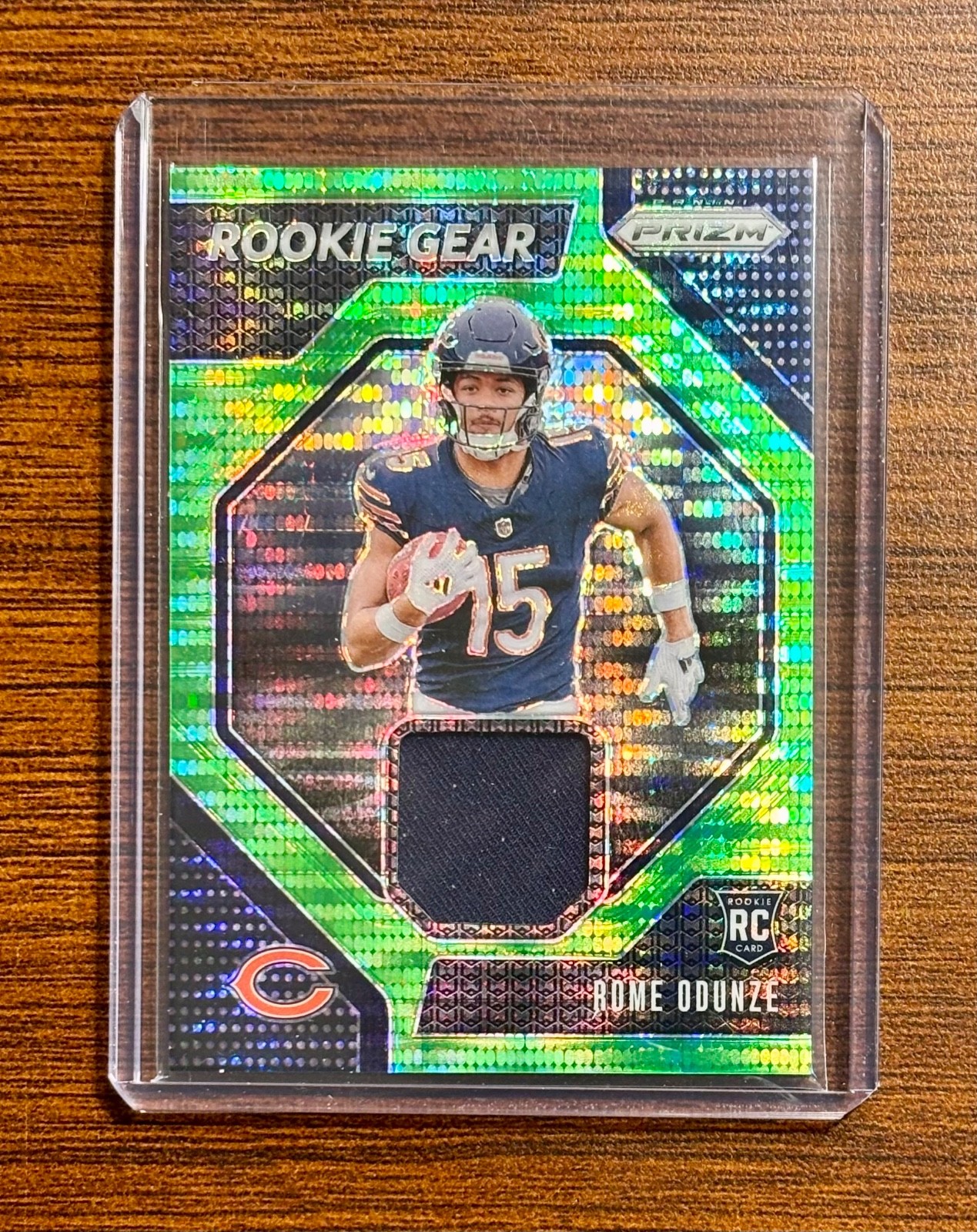2024 Panini Prizm - Rookie Gear Rome Odunze #RG-ROE Neon Green Pulsar Prizm...