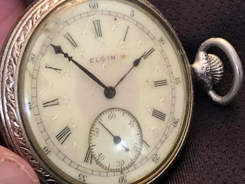 ANTIQUE ELGIN POCKET WATCH 10S, 7 JEWELS, WORKING AT THIS TIME