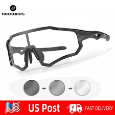 ROCKBROS Cycling Sunglasses Sports Full Frame Photochromatic Glasses Black