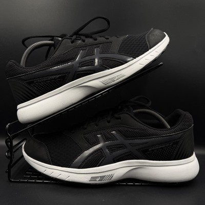 Asics Stormer 2 schwarz weiß Turnschuhe Größe UK 8,5 Herren Laufen Fitnessstudio T843N