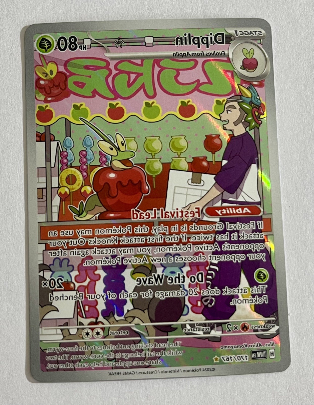 PokemonTCG Dipplin 170/167 Illustration Rare SV06: Twilight Masquerade Near Mint