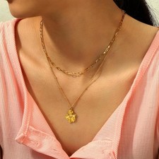 14K Gold Heart Necklace Waterproof Stainless Steel Tarnish Free Boho Jewelry New