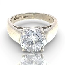 Sterling Silver Colorless Cubic Zirconia Solitaire Ring Size 7 KS1024920 