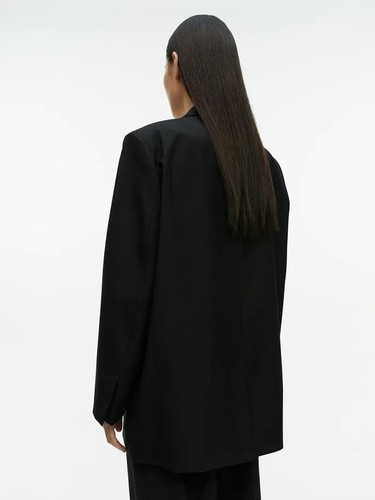 £229 Sold Out ARKET Oversized Black Hopsack Double Breasted Wool Blazer 38 10UK - Picture 7 of 7
