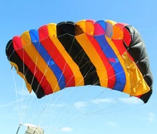 Strato Cloud 240 sq ft 7 cell vintage skydiving parachute - complete with risers