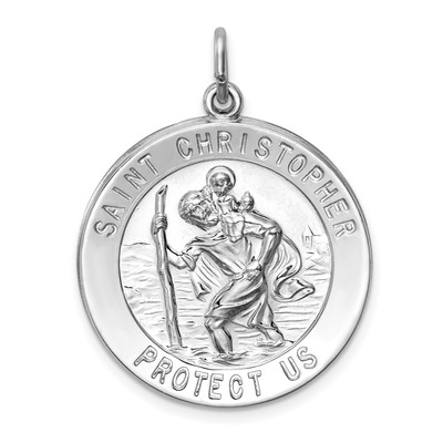 Sterling Silver Saint Christopher Necklace Travel Protection Religious Pendant