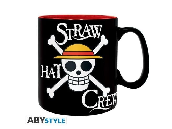 Taza One Piece 460ml Luffy Y Calavera Caja De Cartón Cerámica ABYSTYLE
