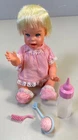 1966 Vintage 6” Mattel Cheerful Tearful Baby Doll w/Accessories and seat.