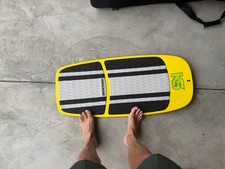 Kanaha Shapes Custom Foil Board Yellow Dual Track Mount Surf Prone Wake Foiling