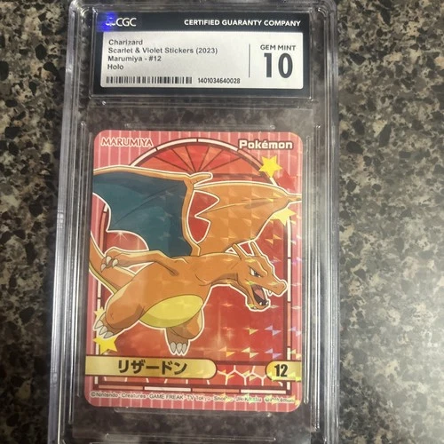 Charizard Scarlet & Violet Holo Marumiya Stickers 2023 CGC GEM MINT 10