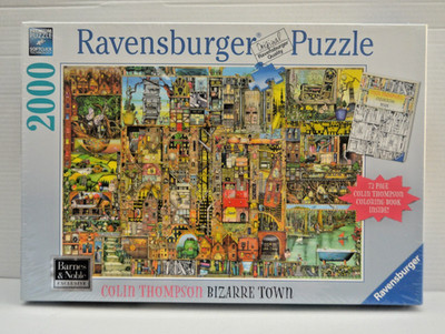 Ravensburger Bizarre Town 2000 Piece Puzzle & Coloring Book Colin Thompson 