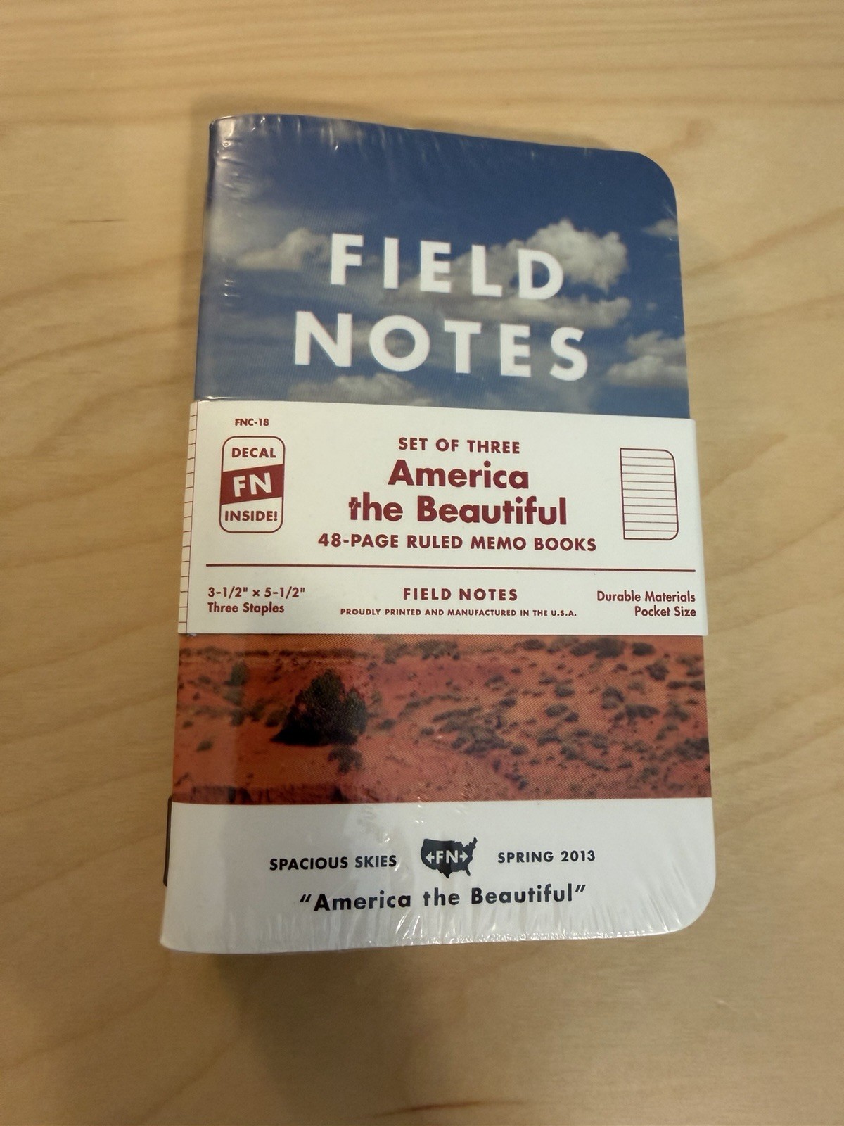 Field Notes 2013 America the Beautiful Edition, Set of 3 Notebooks, New Sealed