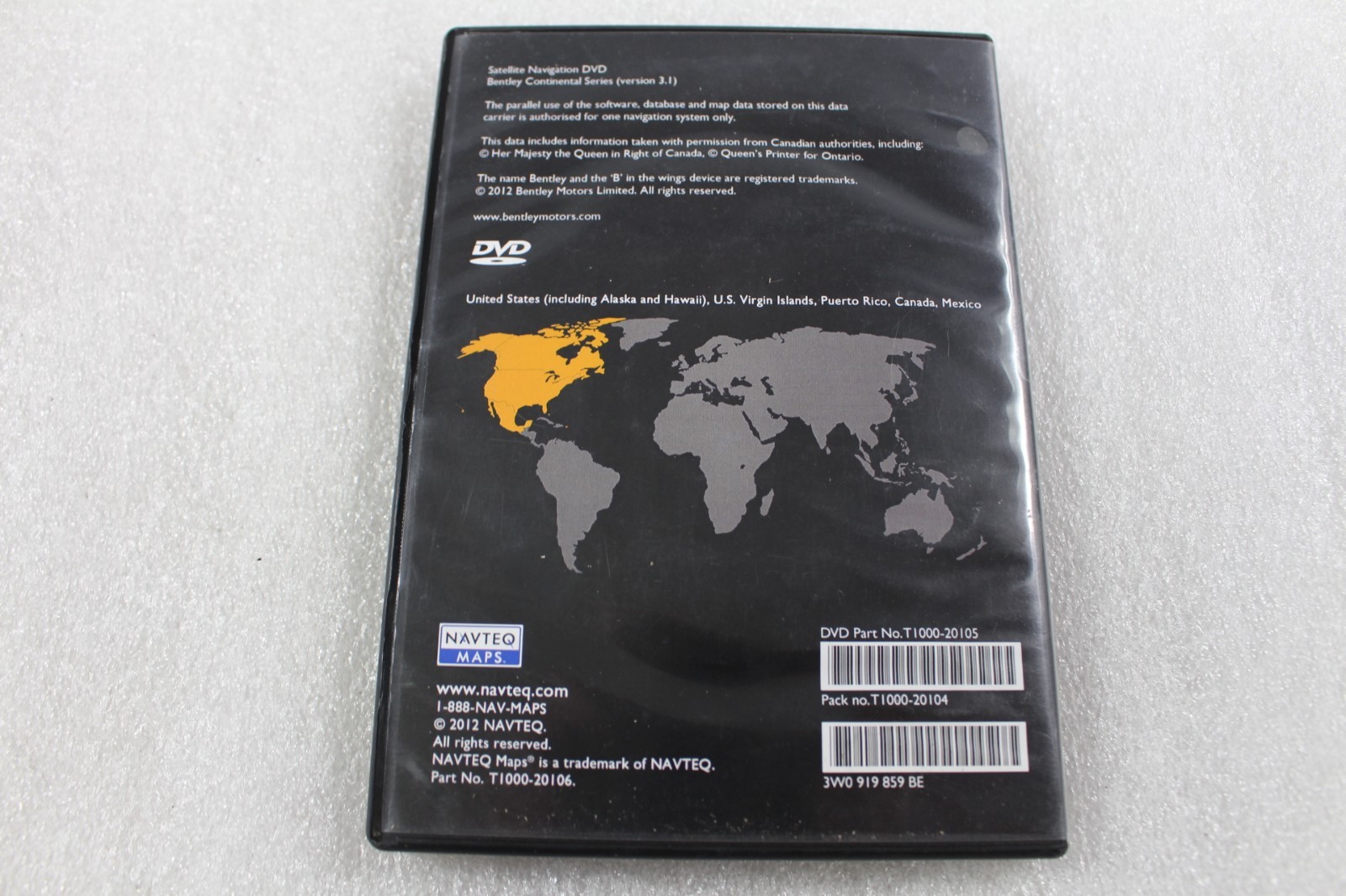 Bentley Continental GT, NAV Disk, Used, P/N T1000-20105/3W0919859BE