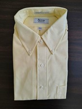 Men's Arrow Yellow Long-Sleeve Dover Oxford Shirt, 16-1/2, 37 Tall, NIP